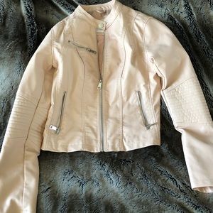 Light pink leather jacket